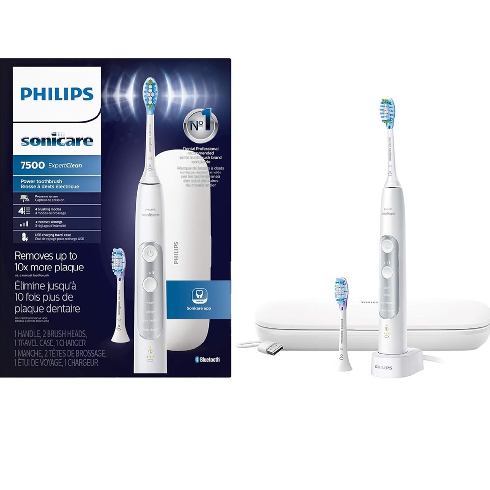NWT Philips Sonicare ExpertClean 7500 White, Electric Toothbrush